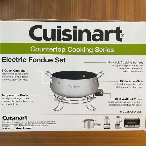 Cuisinart Other - New Cuisinart 3-Quart Electric Fondue Set , CFO-3SS